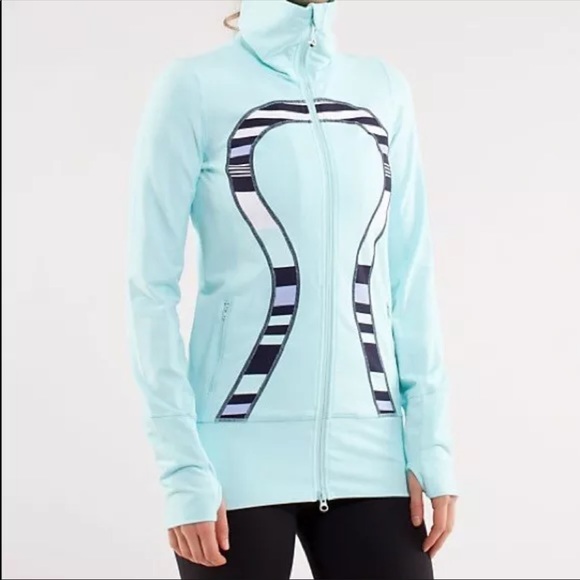lululemon athletica Tops - Lululemon in stride jacket aquamarine A2 Womens Size 6